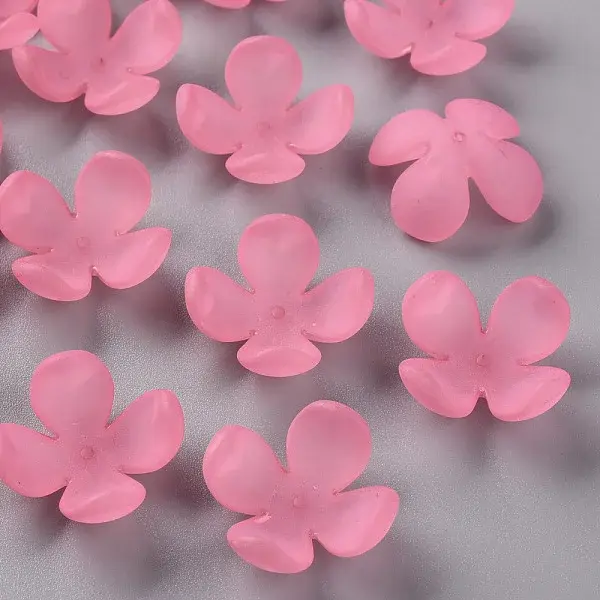 Frosted Acrylic Bead Caps