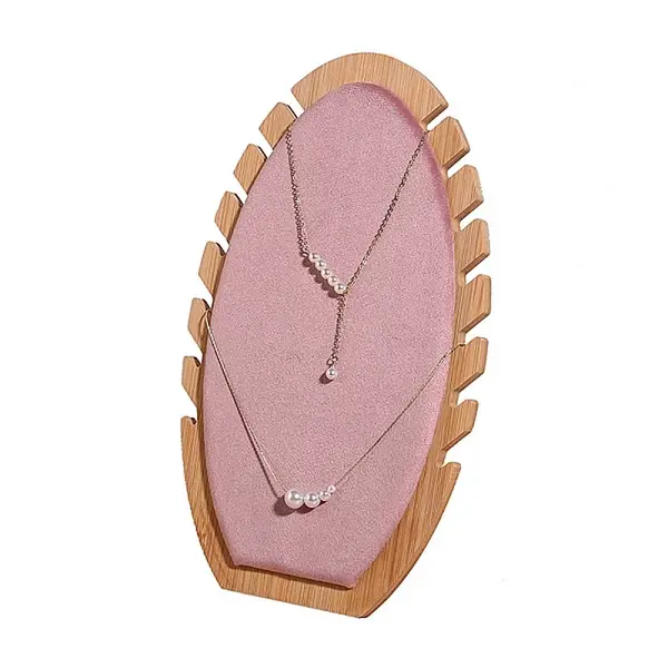 Velvet and Bamboo Necklaces Display Rack