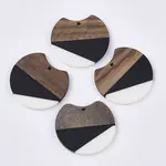 Two Tone Resin & Walnut Wood Pendants