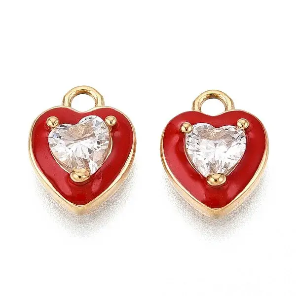 Ion Plating(IP) 304 Stainless Steel Micro Pave Cubic Zirconia Charms