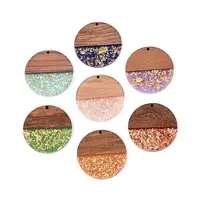 Opaque Resin and Walnut Wood Pendants