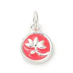 925 Sterling Silver Crimson Enamel Pendants