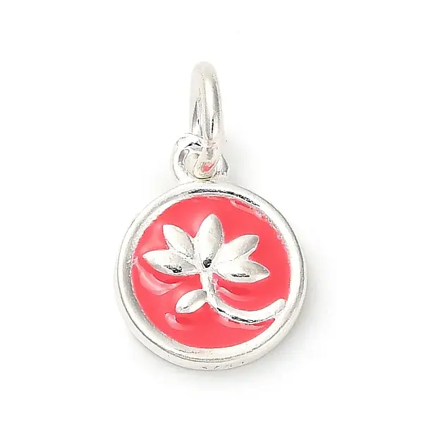 925 Sterling Silver Crimson Enamel Pendants