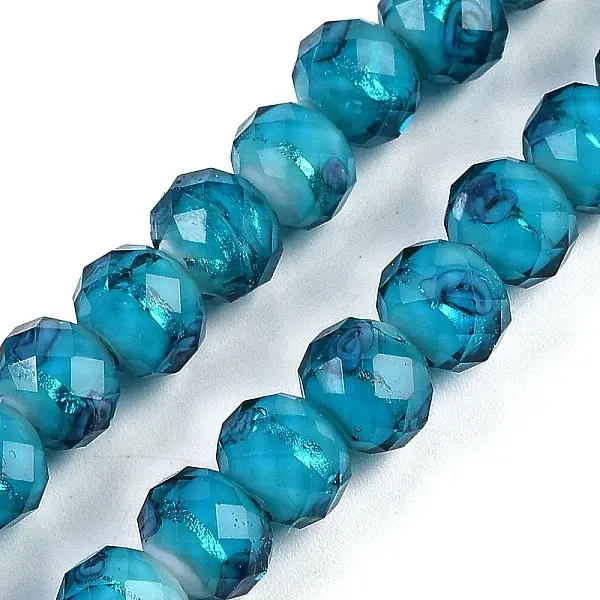 Handmade Gold Sand Lampwork Beads Strands