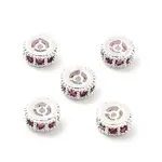 Brass Micro Pave Cubic Zirconia Beads