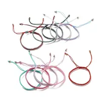 Polyester Braided Bracelet with CCB Plastic Beads