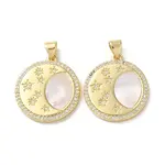 Brass Micro Pave Clear Cubic Zirconia Pendants