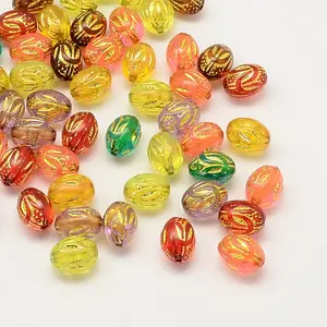 Plating Acrylic Oval Beads