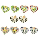Heart Real 18K Gold Plated Brass Stud Earrings