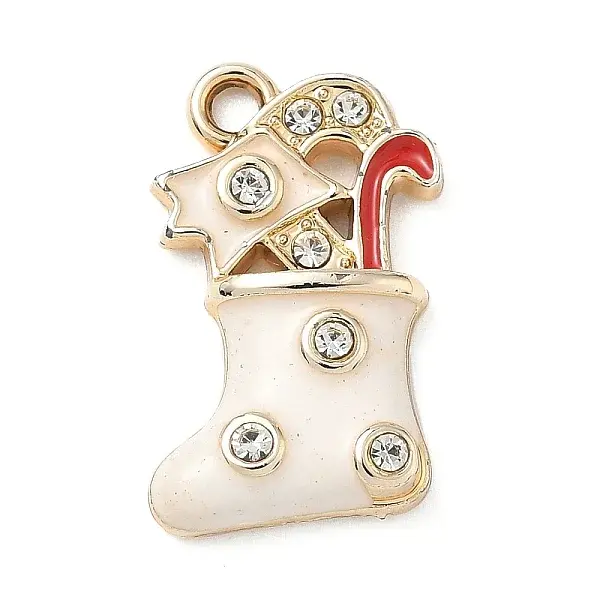 Christmas Themes Alloy Rhinestone Pendants