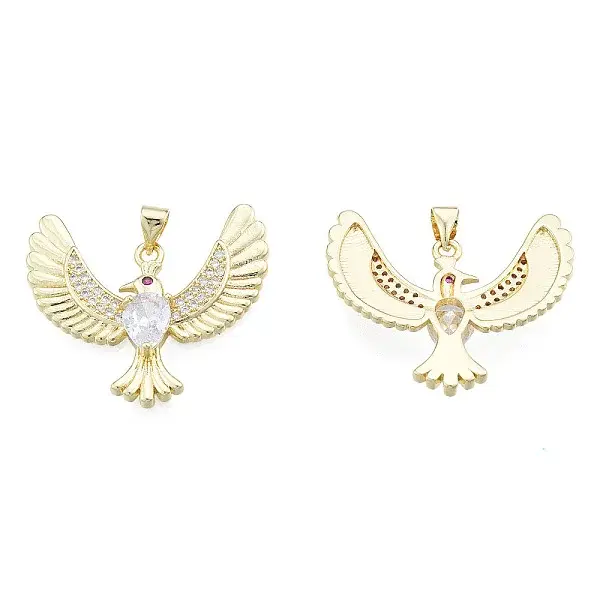 Brass Micro Pave Clear Cubic Zirconia Pendants