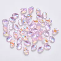 Transparent Spray Painted Glass Charms