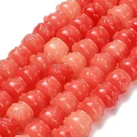 Synthetic Coral Dyed Carved Beads