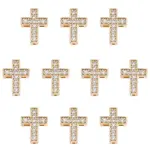 10Pcs Brass Micro Pave Clear Cubic Zirconia Beads