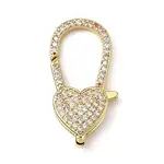 Brass Clear Cubic Zirconia Lobster Claw Clasps