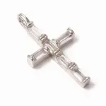 Brass Micro Pave Clear Cubic Zirconia Pendants