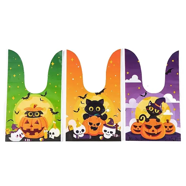 100Pcs Rabbit Shaped Halloween Candy Plastic Bags