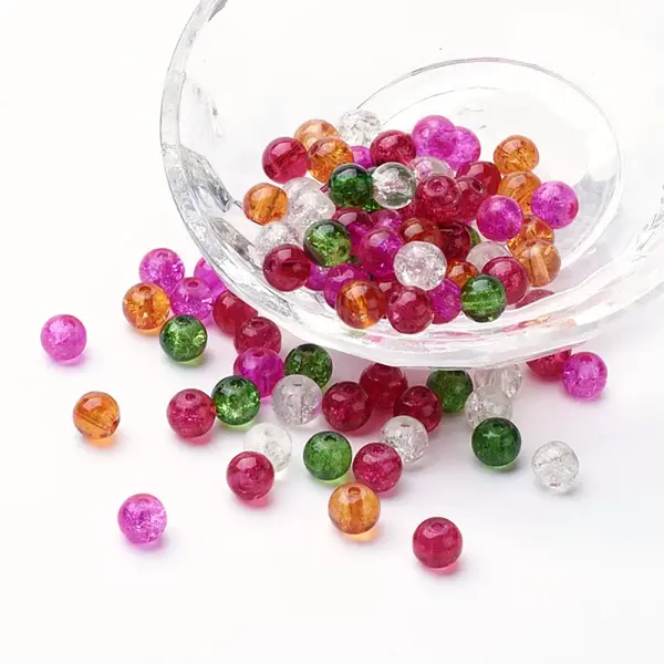 Baking Painted Crackle Glass Beads