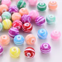 Opaque Striped Acrylic Beads