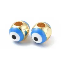Evil Eyes Brass Enamel Beads