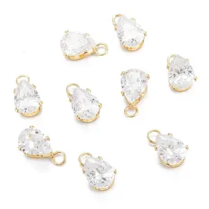 Brass Clear Cubic Zirconia Charms