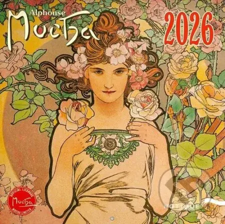 NOTIQUE nástěnný poznámkový kalendář Alfons Mucha 2026