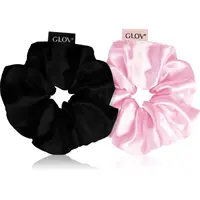GLOV Satin Scrunchies M gumičky do vlasov Pink/Black 2 ks
