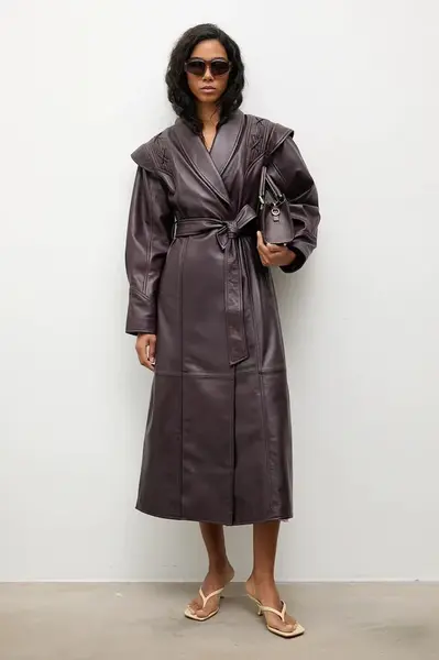 Kožený kabát Answear.LAB