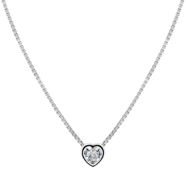 Brilio Silver Půvabný stříbrný náhrdelník Srdce NCL26W (řetízek, přívěsek)