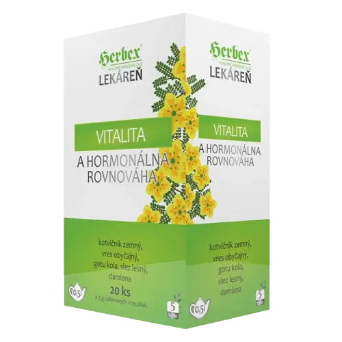 HERBEX Vitalita a hormonálna rovnováha bylinný čaj porciovaný, 20 x 3 g