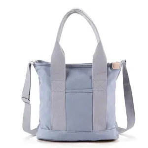 Dámska plátená kabelka šedá