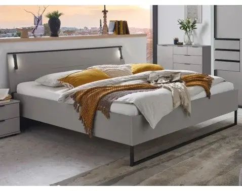 Posteľ s osvetlením Tilburg 180x200 cm, šedá sahara%