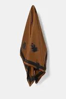 Hedvábný šátek MM FAUST dámský, hnědá barva, 2526546017600