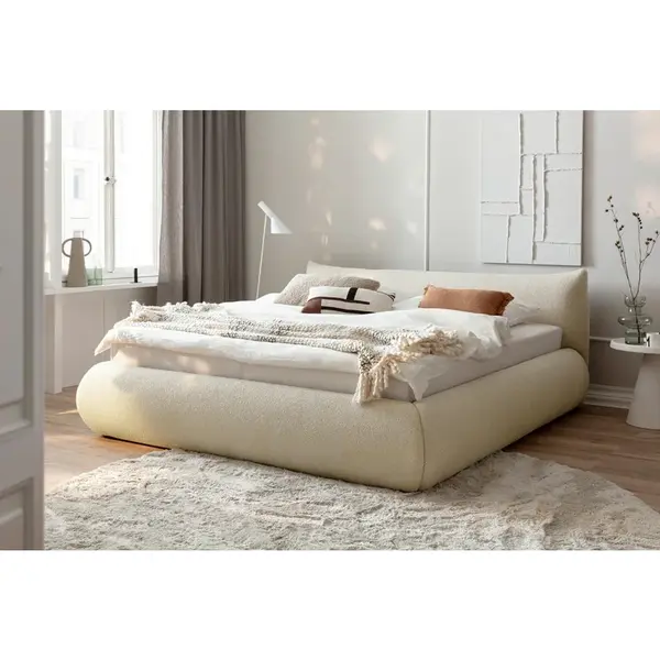 MID.YOU ČALOUNĚNÁ POSTEL, 180/200 cm, béžová