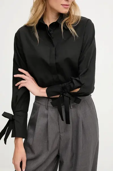 Košile Answear.LAB dámská, černá barva, relaxed, s klasickým límcem