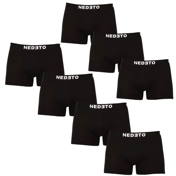Nedeto 7PACK pánské boxerky černé (7NB001b) 4XL