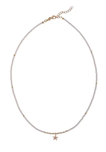 Alisia Něžný pozlacený náhrdelník s umělými perlami AL4909-Oro