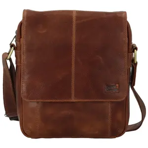 Pánská kožená crossbody taška koňaková - Sendi Design Edison