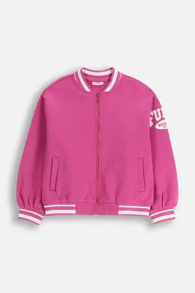 Dětská mikina Coccodrillo růžová barva, s aplikací, EVERYDAY GIRL A