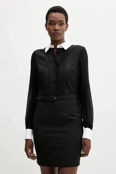 Šaty s příměsí vlny Blugirl Blumarine černá barva, mini, RF5244.T207A