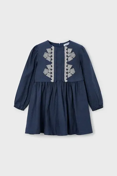 Dívčí šaty Mayoral modrá barva, mini, 4992