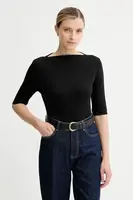 Bavlněné tričko Calvin Klein dámské, černá barva, LV044C217G