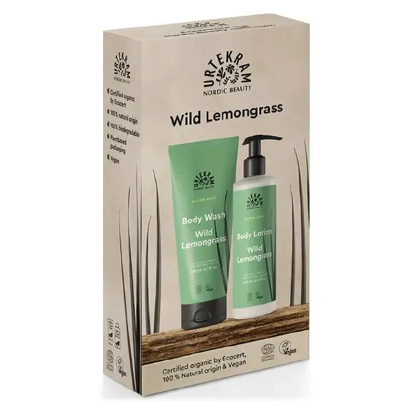 URTEKRAM Citronová tráva Sprchový gel 200ml + Tělové mléko 245ml Dárkové balení