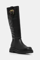 Kozačky Versace Jeans Couture dámské, černá barva, na plochém podpatku, 79VA3S65 71570 899