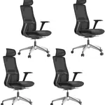 MERCURY 4PACK Ergonomická kancelářská židle WISDOM, černý plast, černá (4 ks)