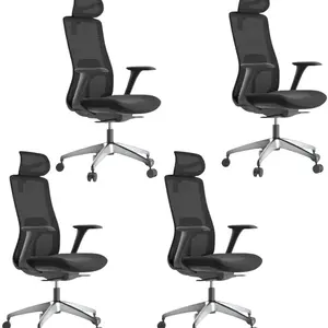 MERCURY 4PACK Ergonomická kancelářská židle WISDOM, černý plast, černá (4 ks)