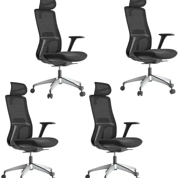 MERCURY 4PACK Ergonomická kancelářská židle WISDOM, černý plast, černá (4 ks)