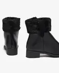 Resti Black women's boots with fur Sabola- Footwear