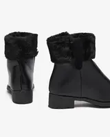 Resti Black women's boots with fur Sabola- Footwear