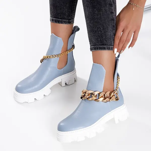 Resti Blue women's boots with chain Tenkay - Footwear